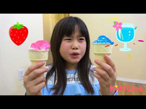 アイス屋さんごっこ 味がしない? 落ちるほどオマケしますよ！！ice cream おゆうぎ こうくんねみちゃん
